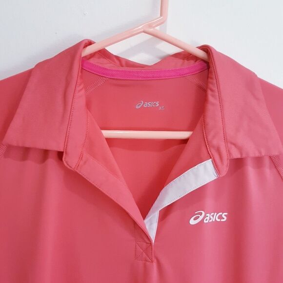 Asics Pink Lapeled Short Sleeve Athletic Shirt - Picture 6 of 7